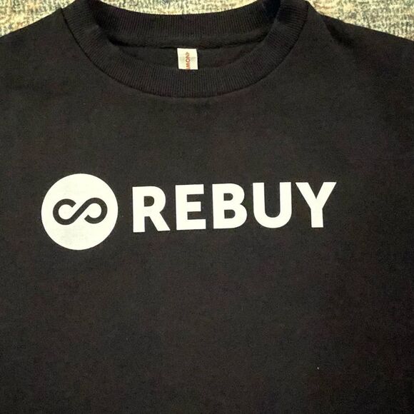 NWOT Known Supply black sweatshirt with Infinity sign & Rebuy message sz small - Picture 2 of 8
